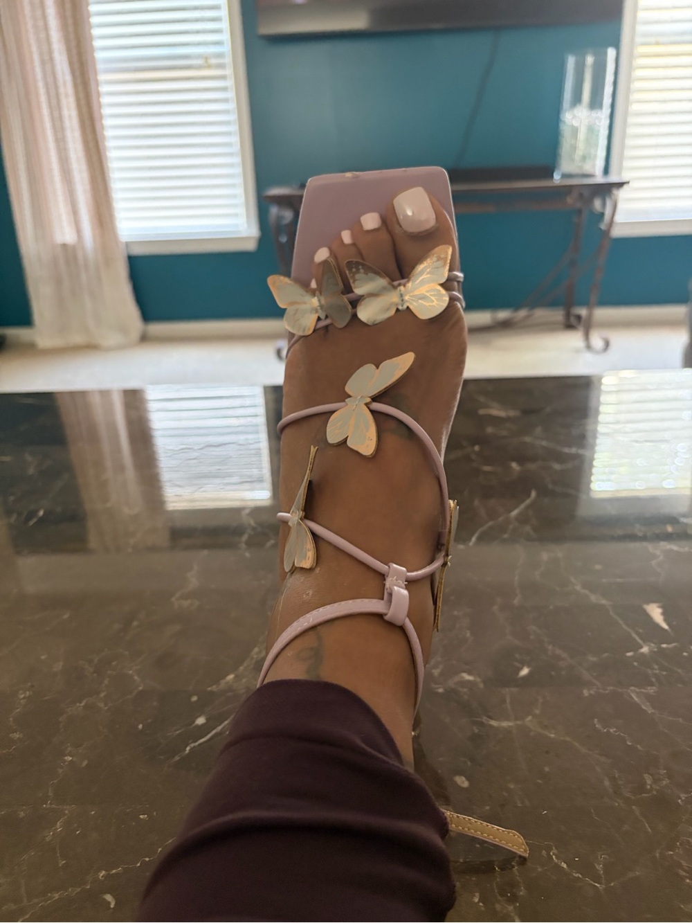 Women’s Lavender Butterfly Strappy Sandals